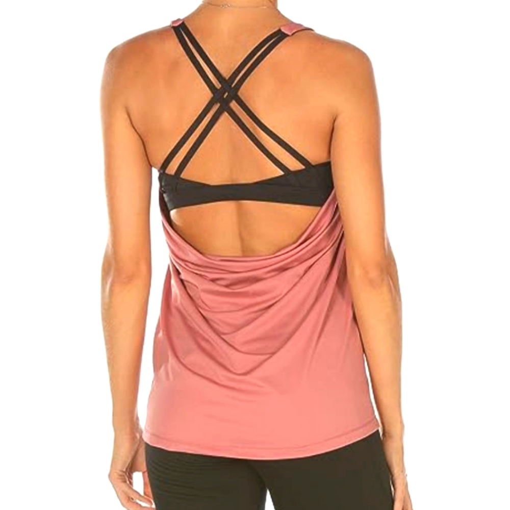 Icyzone 2 in 1 Yoga Tank Top‎ with Bra in Purple